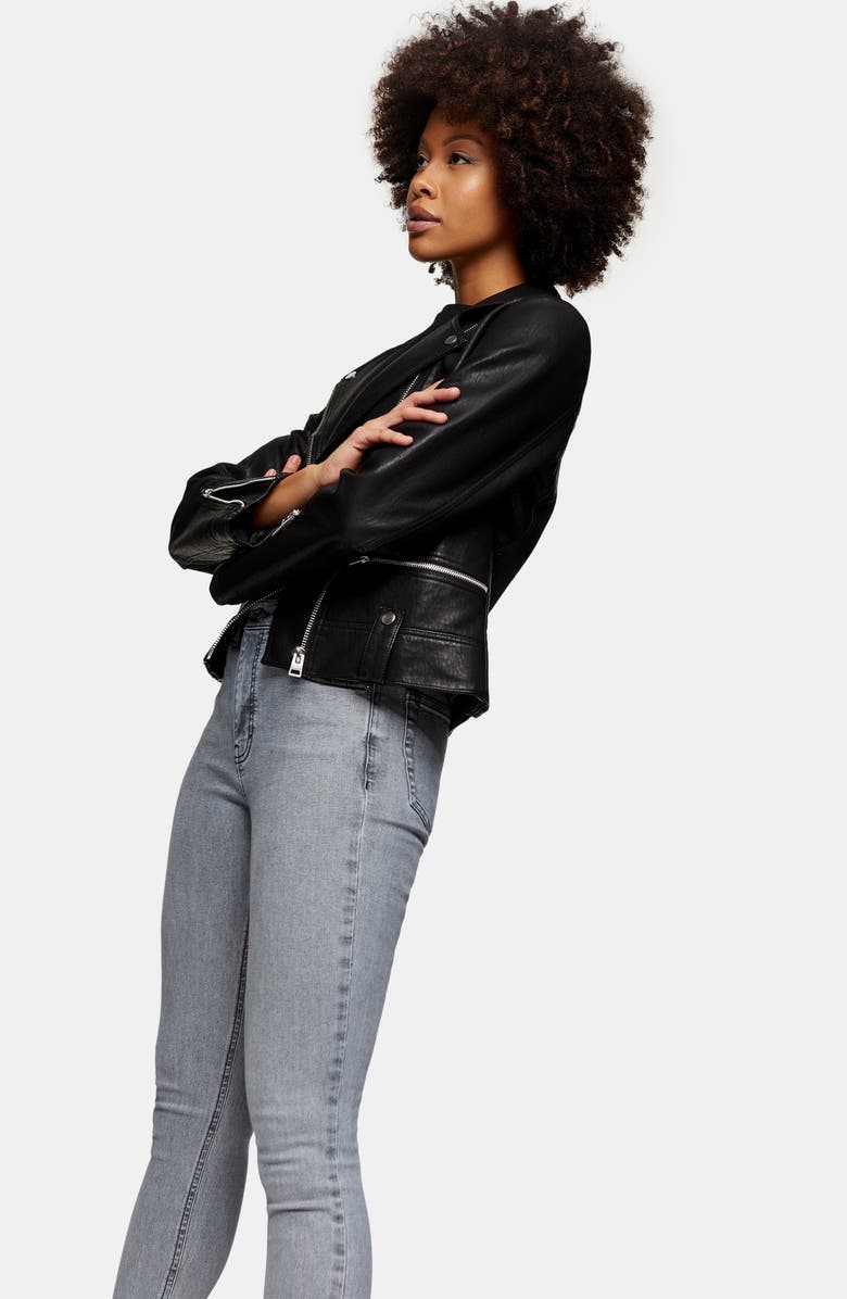 Topshop New Grey Jamie High Waist Crop Skinny Jeans, Alternate, color,