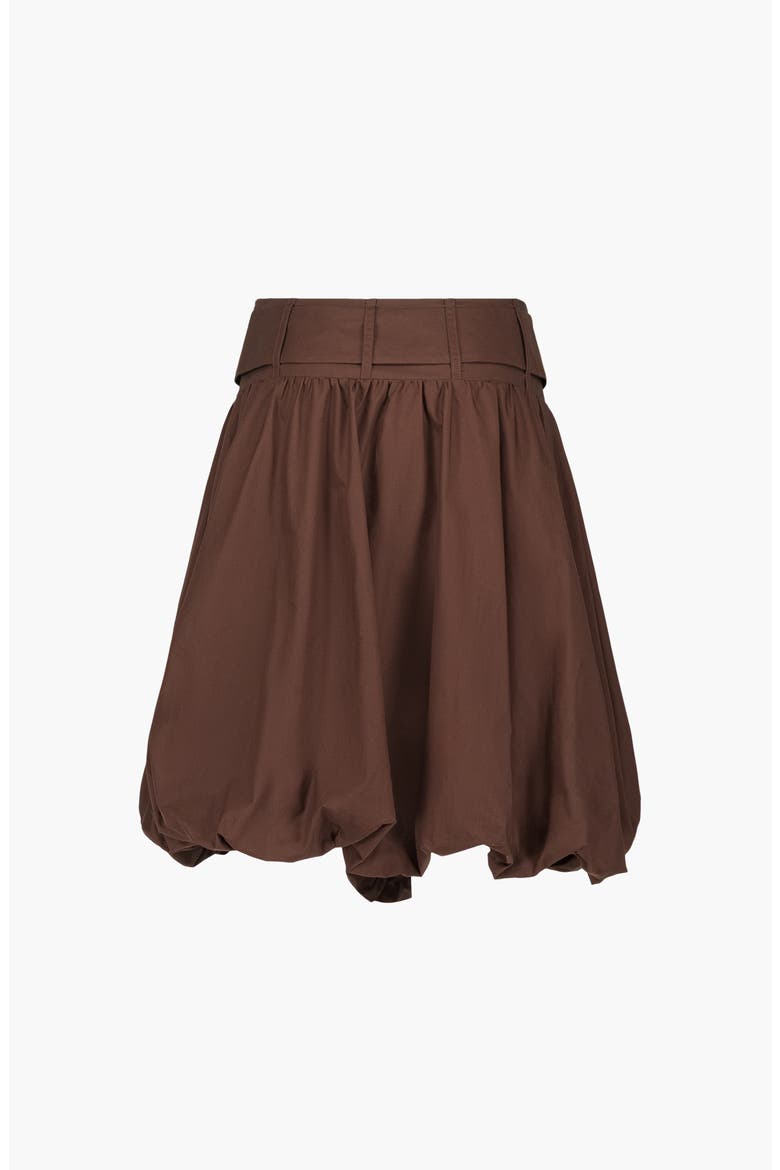 Tatum Belted Bubble Hem Skirt, Alternate, color, Dark Brown