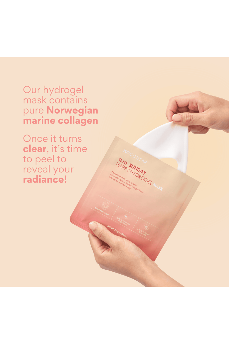 a.m. Sunday Happy Hydrogel Mask, Alternate, color, White