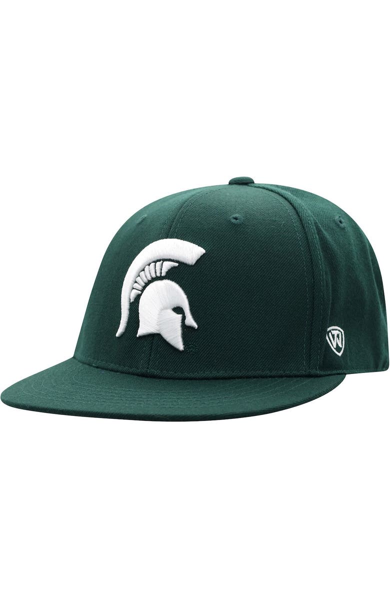 TOP OF THE WORLD Men's Top of the World Green Michigan State Spartans Team Color Fitted Hat, Main, color, Green