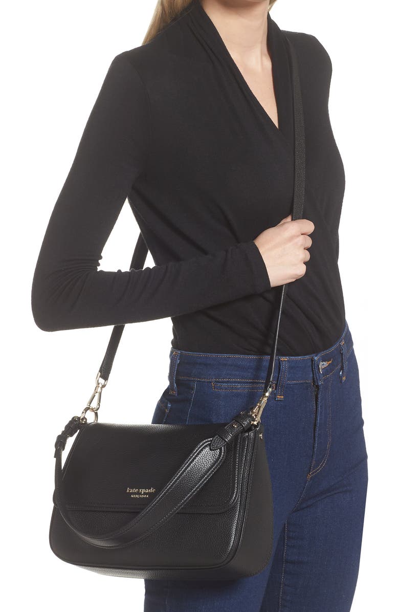 Kate Spade New York hudson pebble leather medium convertible shoulder bag, Alternate, color,