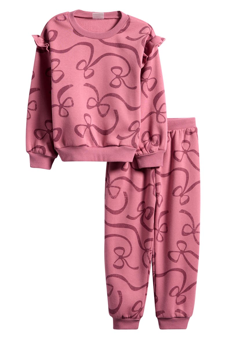 Kids' Ruffle Sweatshirt & Joggers Set, Main, color, BOW