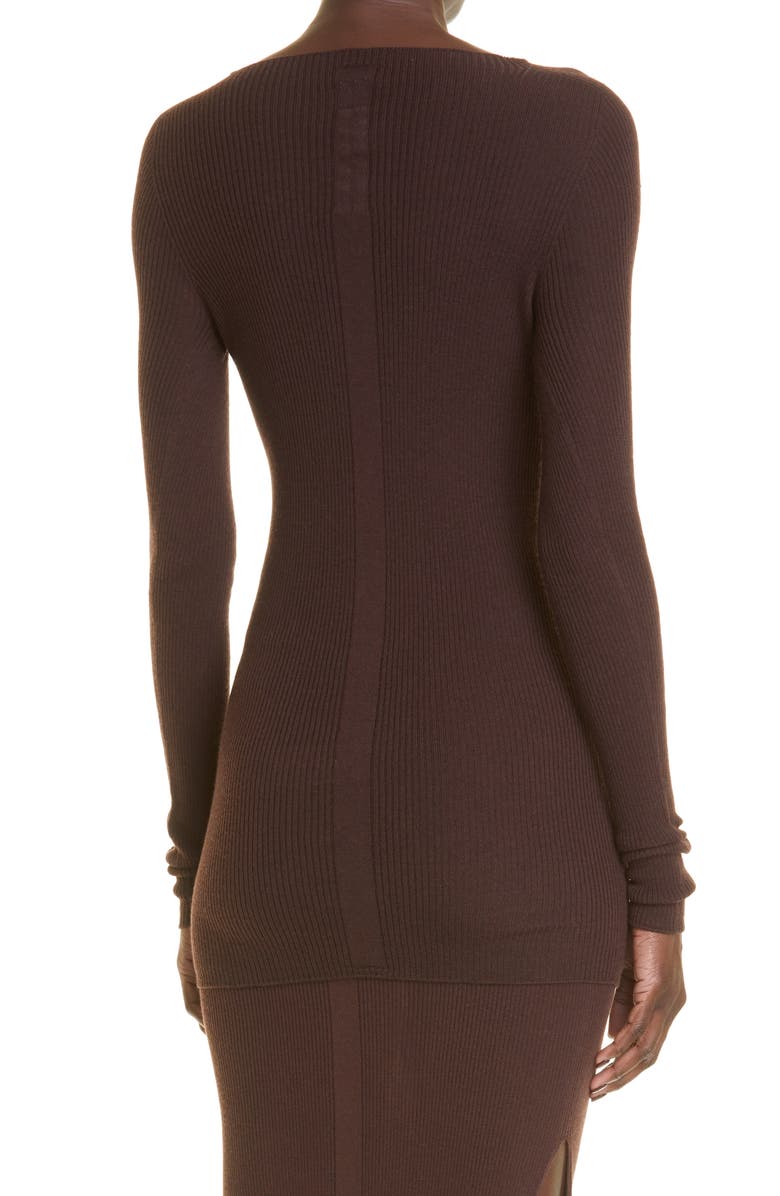 Rick Owens Ribbed New Wool Top, Alternate, color,