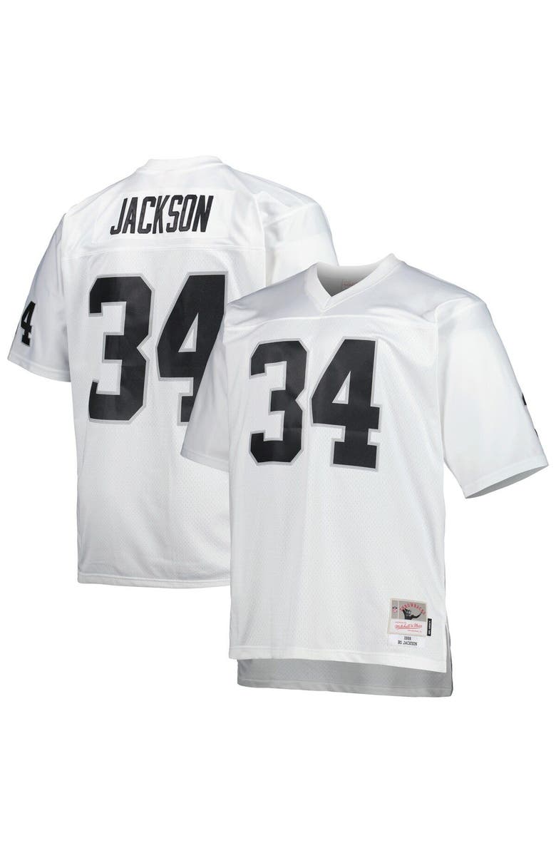 Mitchell & Ness Men's Mitchell & Ness Bo Jackson White Las Vegas Raiders Big & Tall 1988 Retired Player Replica Jersey, Main, color, White