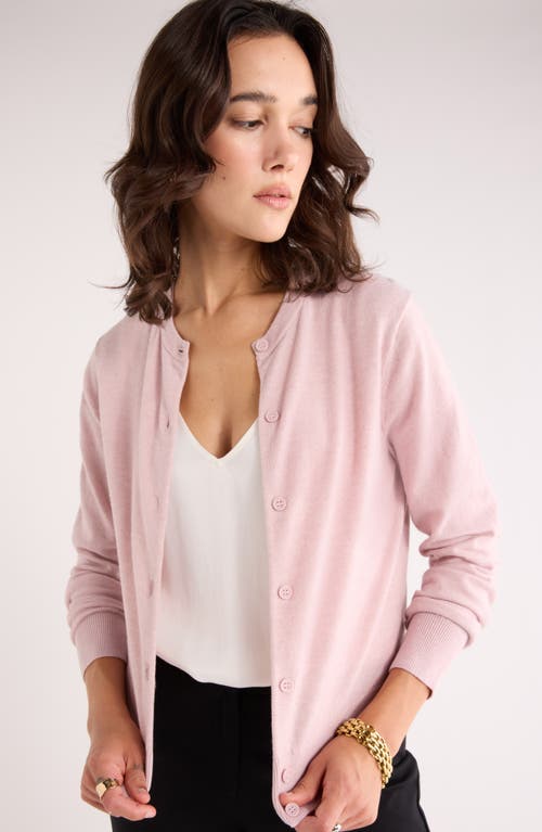 Nordstrom Rack Crewneck Cardigan In Pink