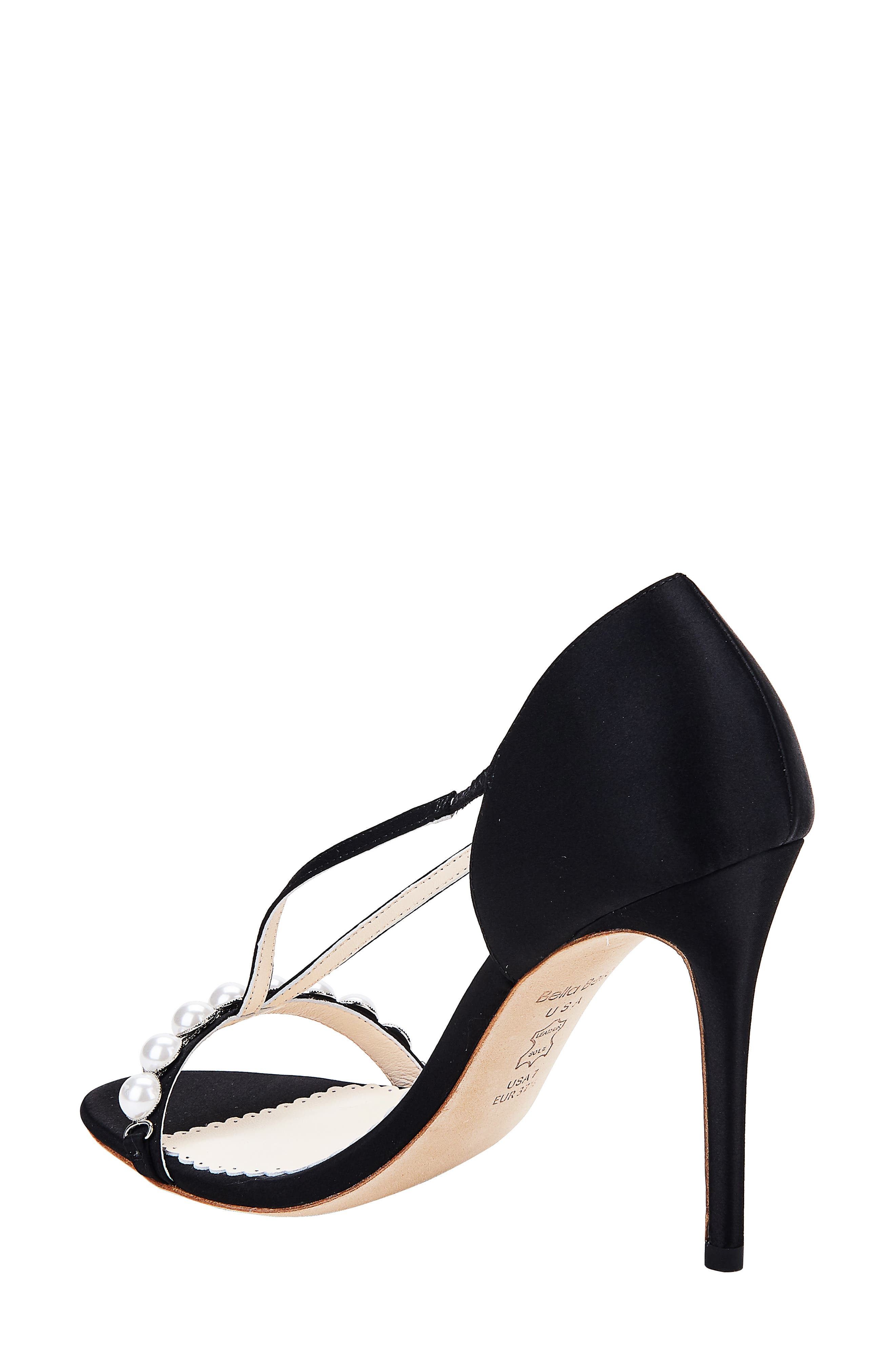 Bella Belle Pearlin Embellished Silk Sandal, Alternate, color, 