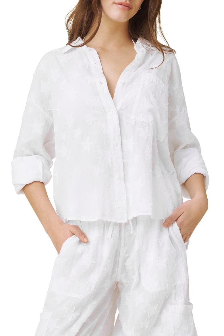 Caprice Star Button-Up Shirt, Main, color, WHITE