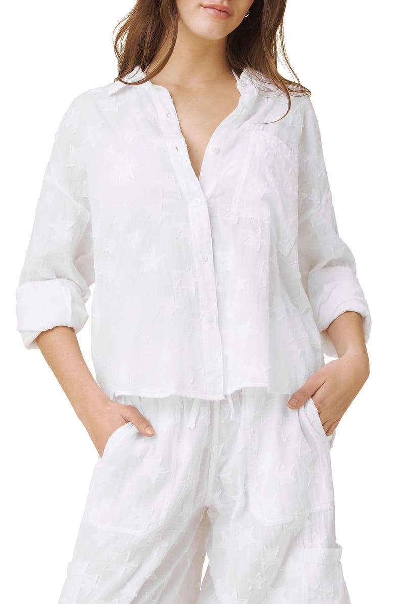 Splendid Caprice Star Button-Up Shirt, Main, color, White