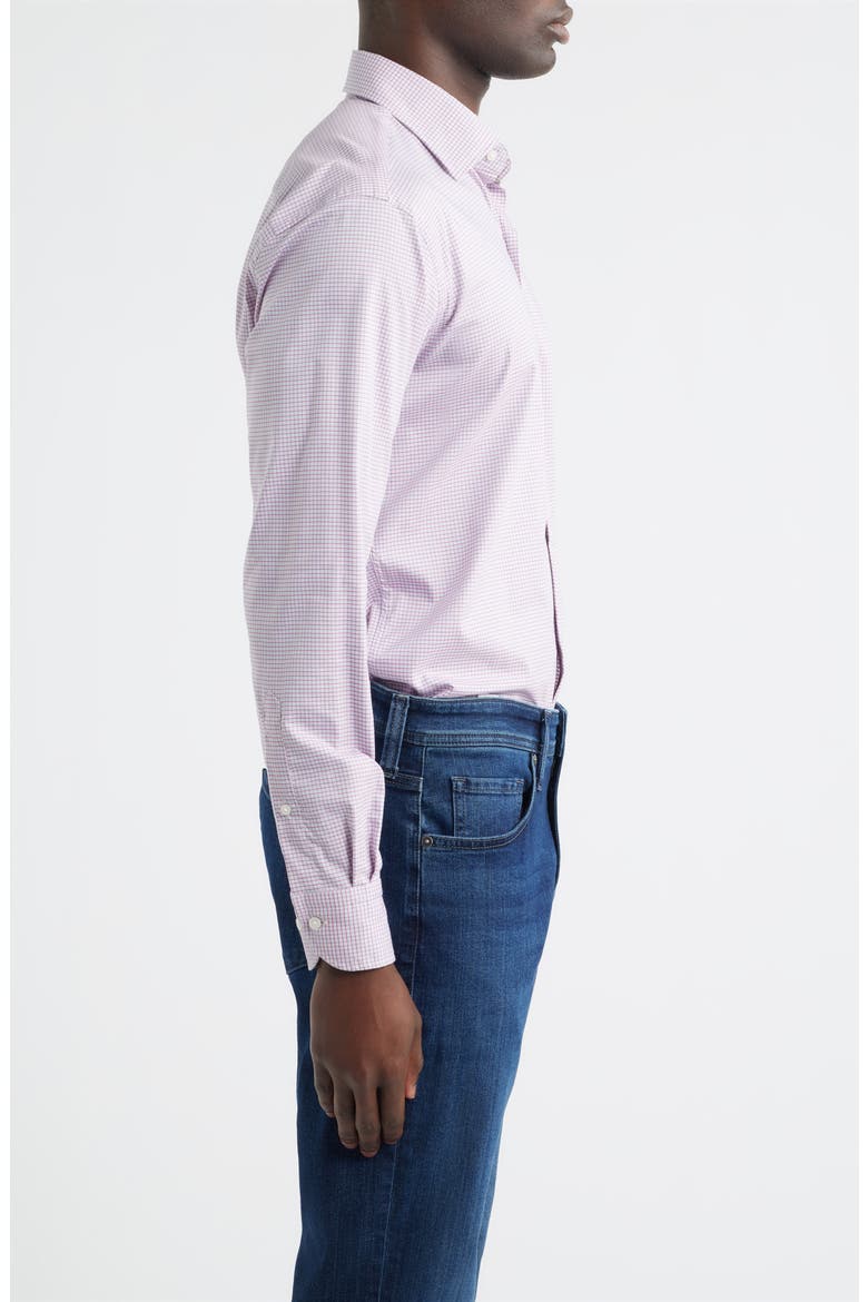 Conway Microcheck Crown Lite Performance Twill Button-Up Shirt, Alternate, color, CHILI RED