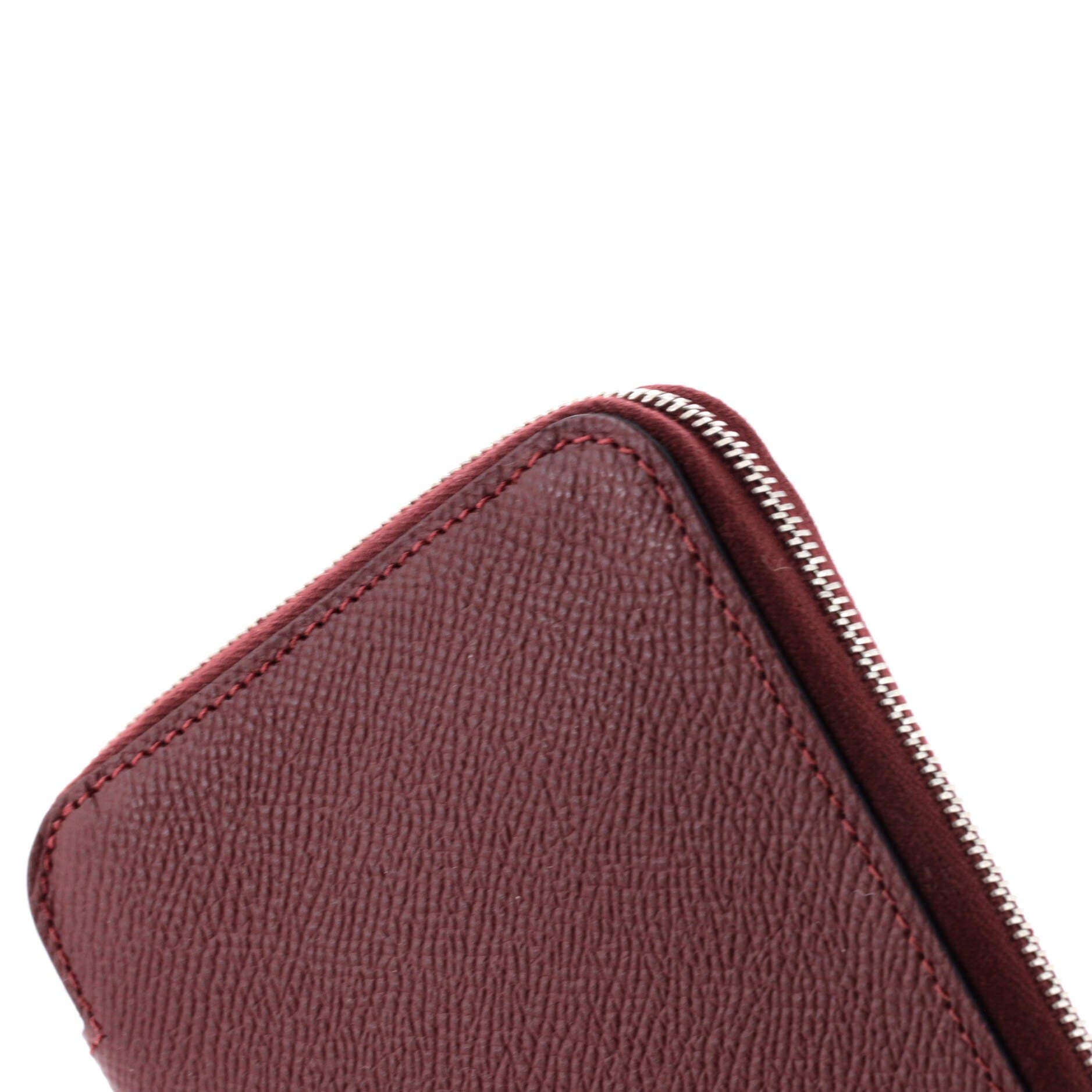Pre-Owned Hermes Azap Zip Around Wallet Silk'in Epsom Long, Alternate, color, Rouge H