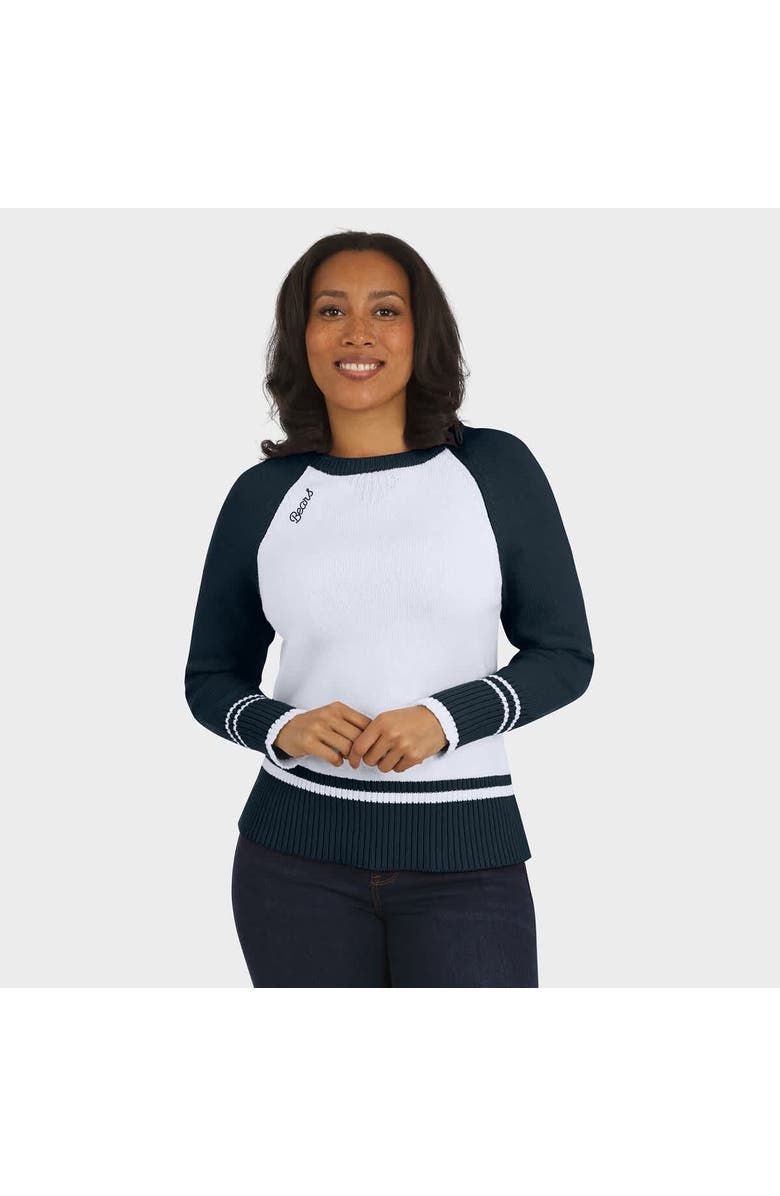WEAR by Erin Andrews Women's WEAR by Erin Andrews White/Navy Chicago Bears Colorblock Raglan Sweater, Alternate, color, White