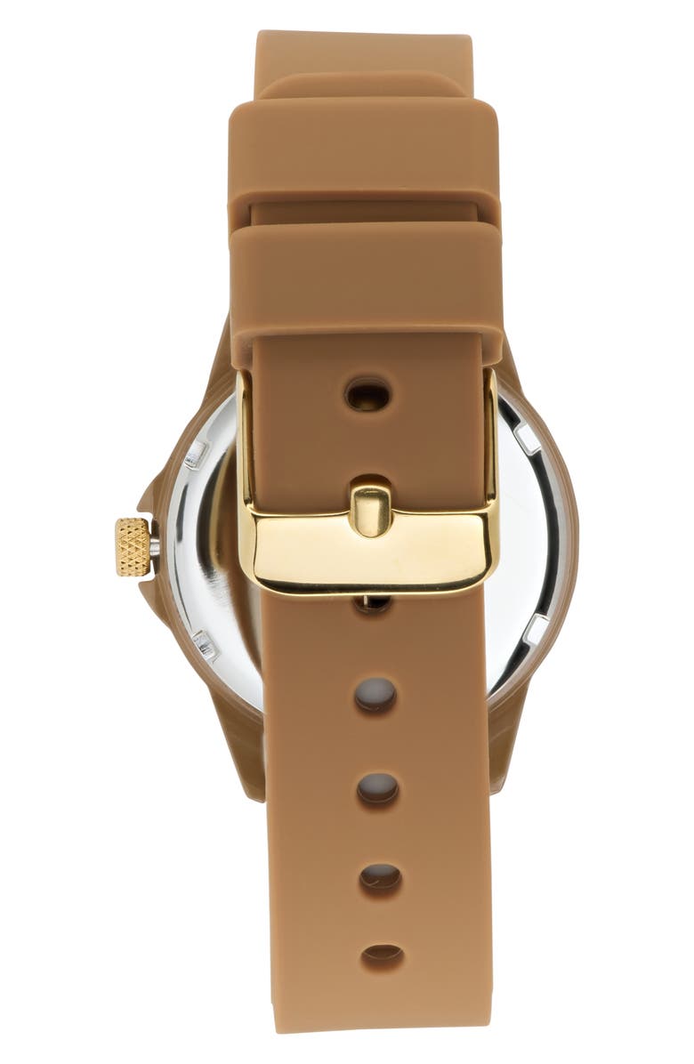 SPGBK Watches Brown Sugar Mini Silicone Strap Watch, 32mm, Alternate, color, Brown