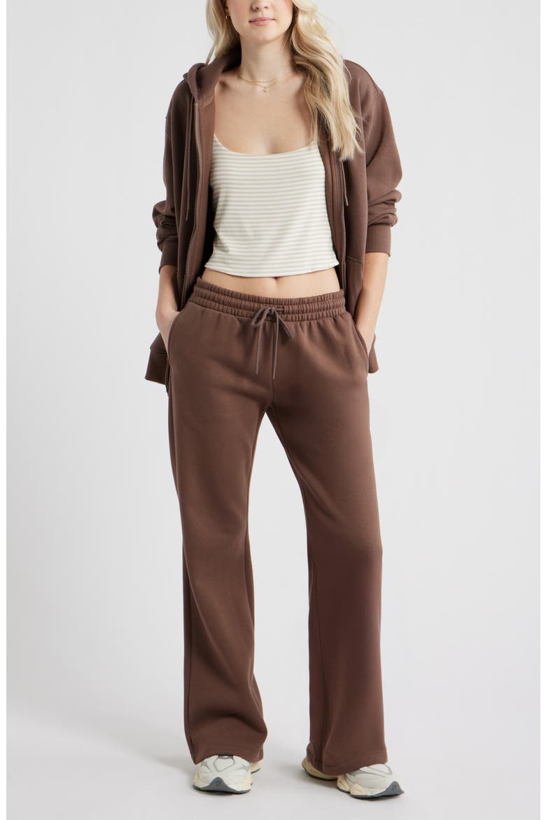 Baggy Flare Leg Sweatpants, Alternate, color, BROWN QUARTZ