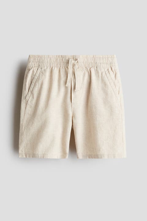 Linen-blend Drawstring Shorts