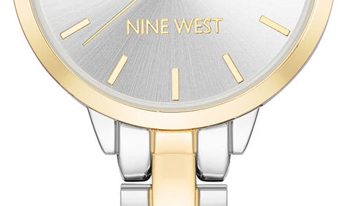 Nine West Two-tone Quartz Bracelet Watch & Chain Bracelet Set, 35mm In Multi