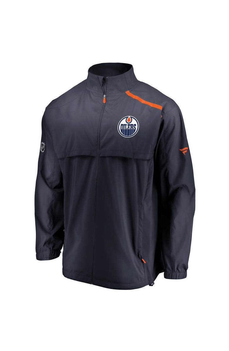 FANATICS Men's Fanatics Branded Navy/Orange Edmonton Oilers Authentic Pro Rinkside Full-Zip Jacket, Alternate, color, 