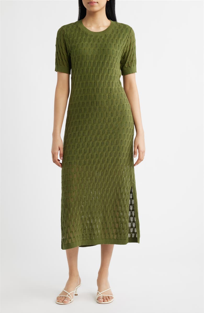 CITY BLUES Midi Sweater Dress, Main, color, Pine