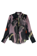Untitled in Motion Kali Sheer Organza Long Sleeve Button-Down