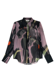 Untitled in Motion Kali Sheer Organza Long Sleeve Button-Down