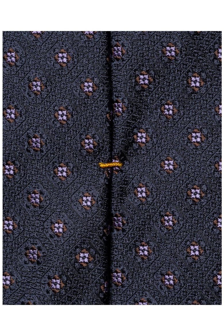 Medallion Silk Tie, Alternate, color, NAVY