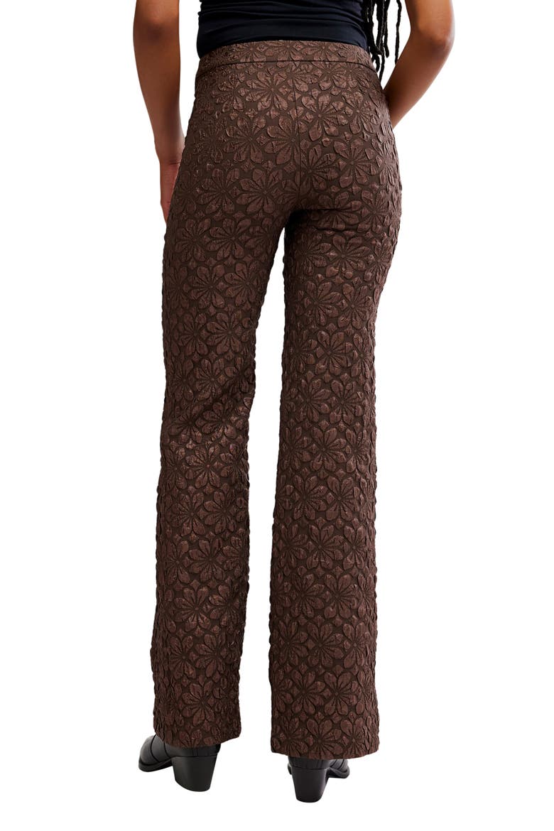 Runaway Floral Flare Pants, Alternate, color, FRENCH CHOCOLATE
