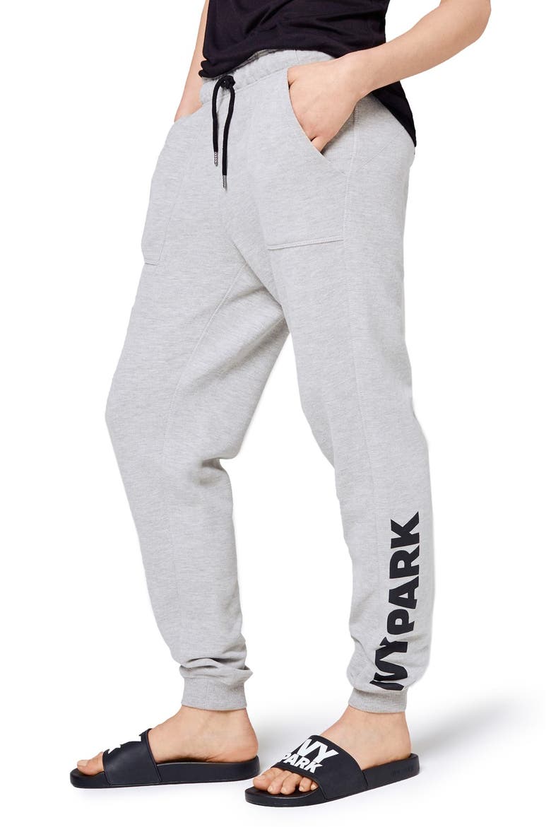 Logo Slim Leg Jogger Pants, Main, color, LIGHT GREY MARL