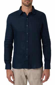Mavi Jeans Solid Indigo Linen Button-Up Shirt