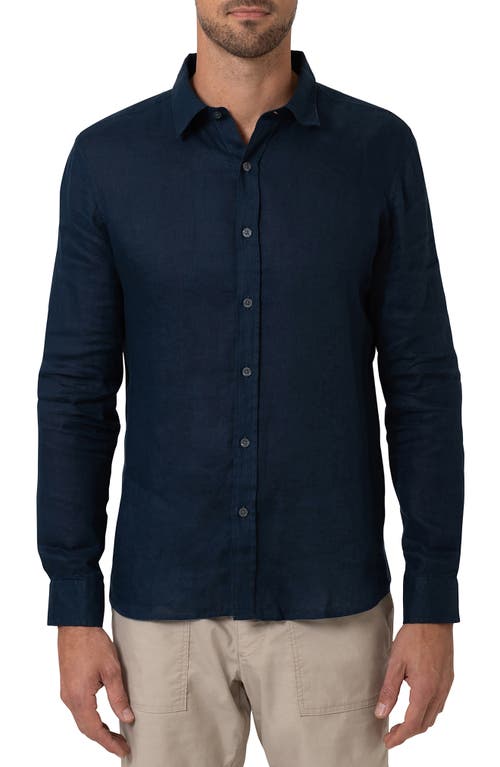 Mavi Jeans Solid Indigo Linen Button-up Shirt