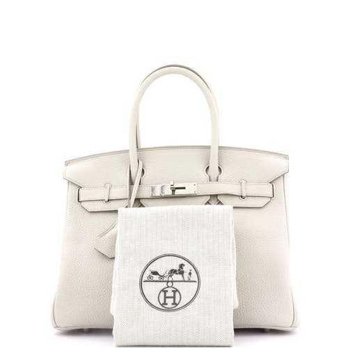 Pre-owned Hermes  Hermes Birkin Handbag Light Togo With Palladium Hardware 30 In Gray