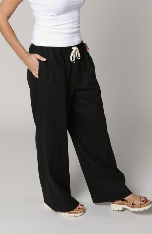 Leisure Lab Linen Palazzo Pant In Black