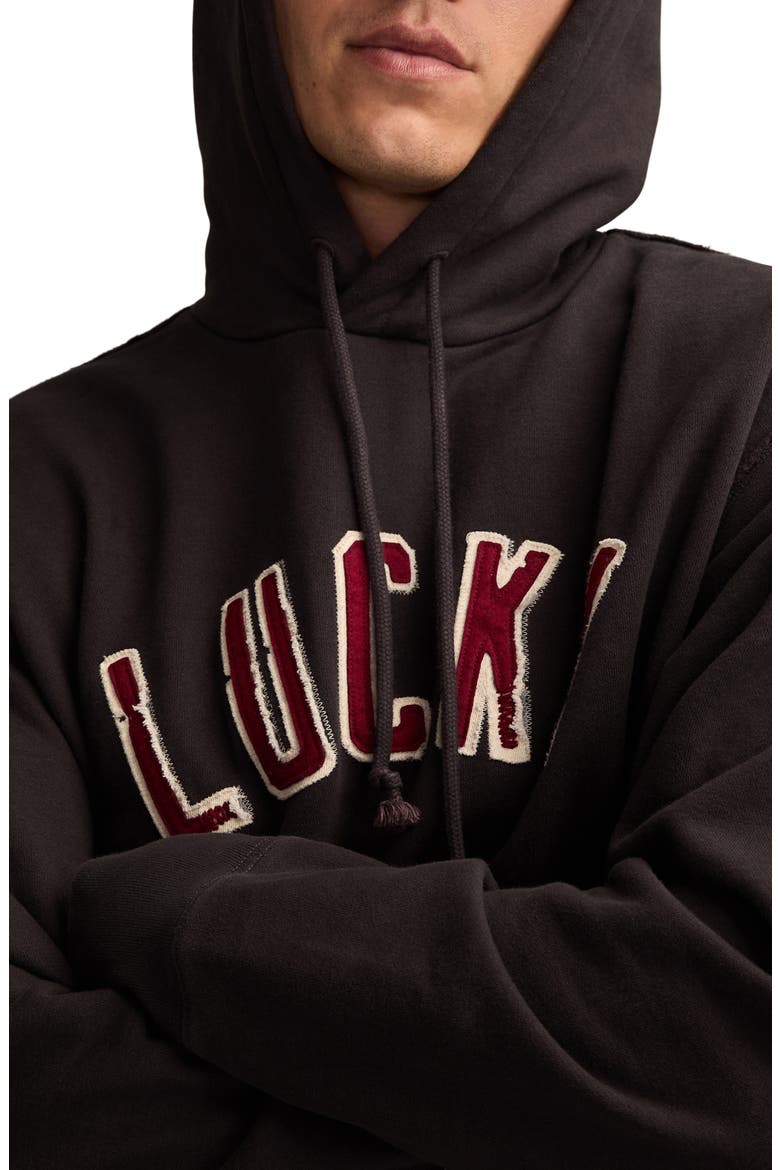 Arch Logo Appliqué Hoodie, Alternate, color, NAVY