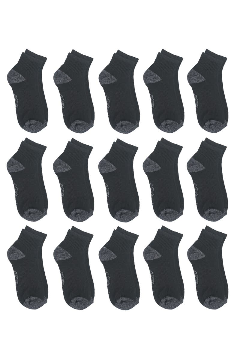 Ed Hardy Boys Basic Flat Quarter Sock 15-Pack, Alternate, color, Black