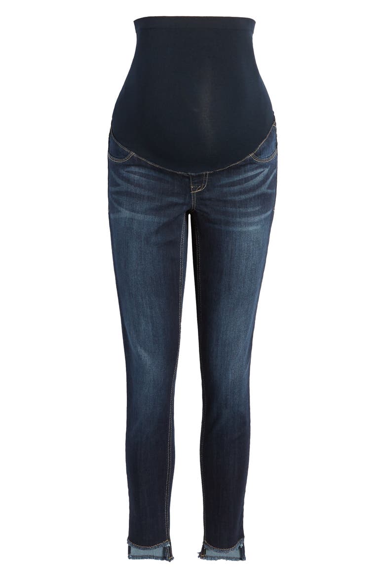 Step Hem Skinny Maternity Jeans, Alternate, color, RAQUEL