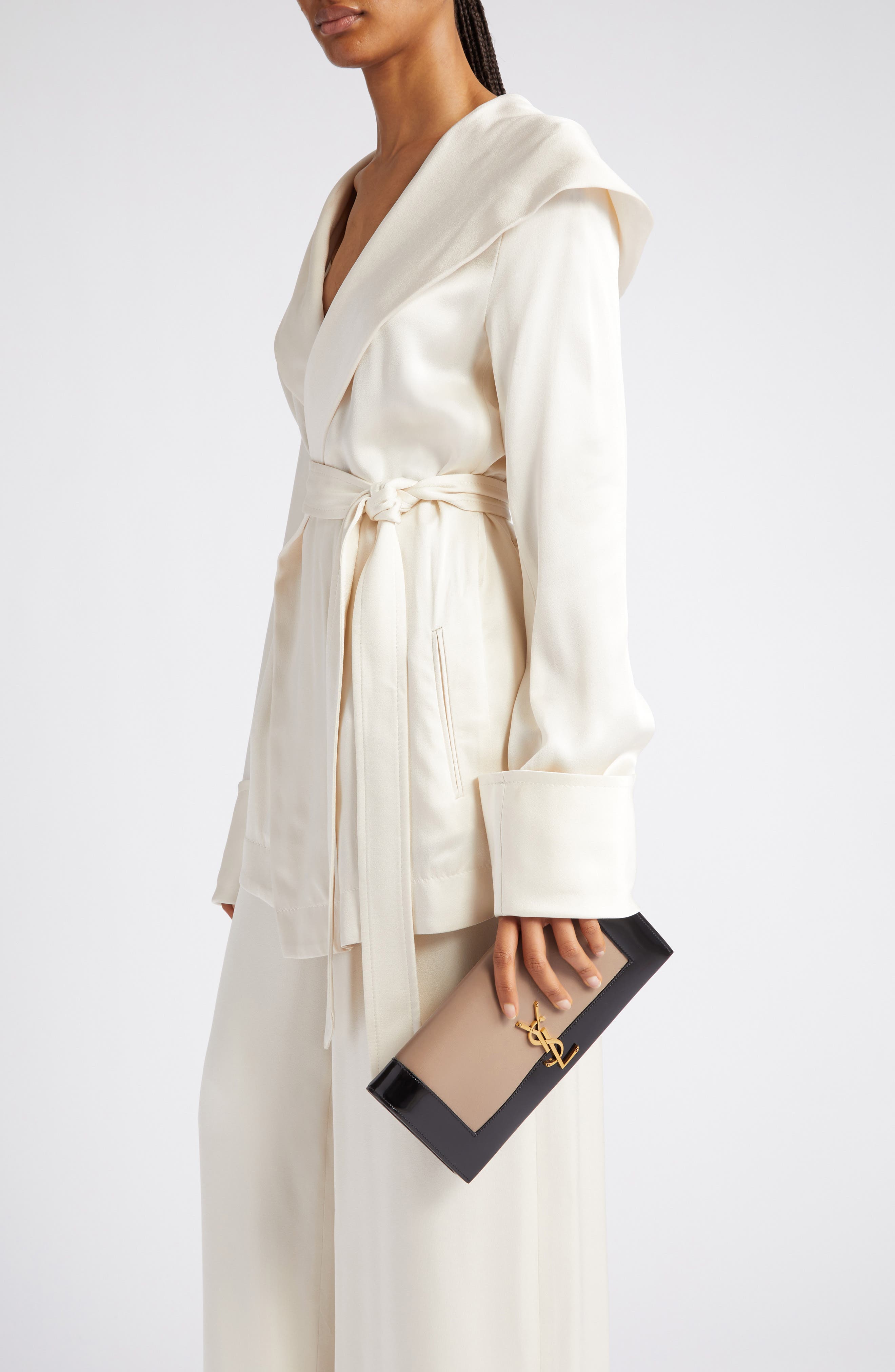 Kate Colorblock Clutch, Alternate, color, DESERT SAND/ NOIR