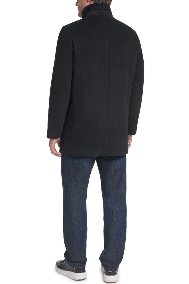 Shirt Collar Wool Blend Top Coat, Alternate, color, BLACK