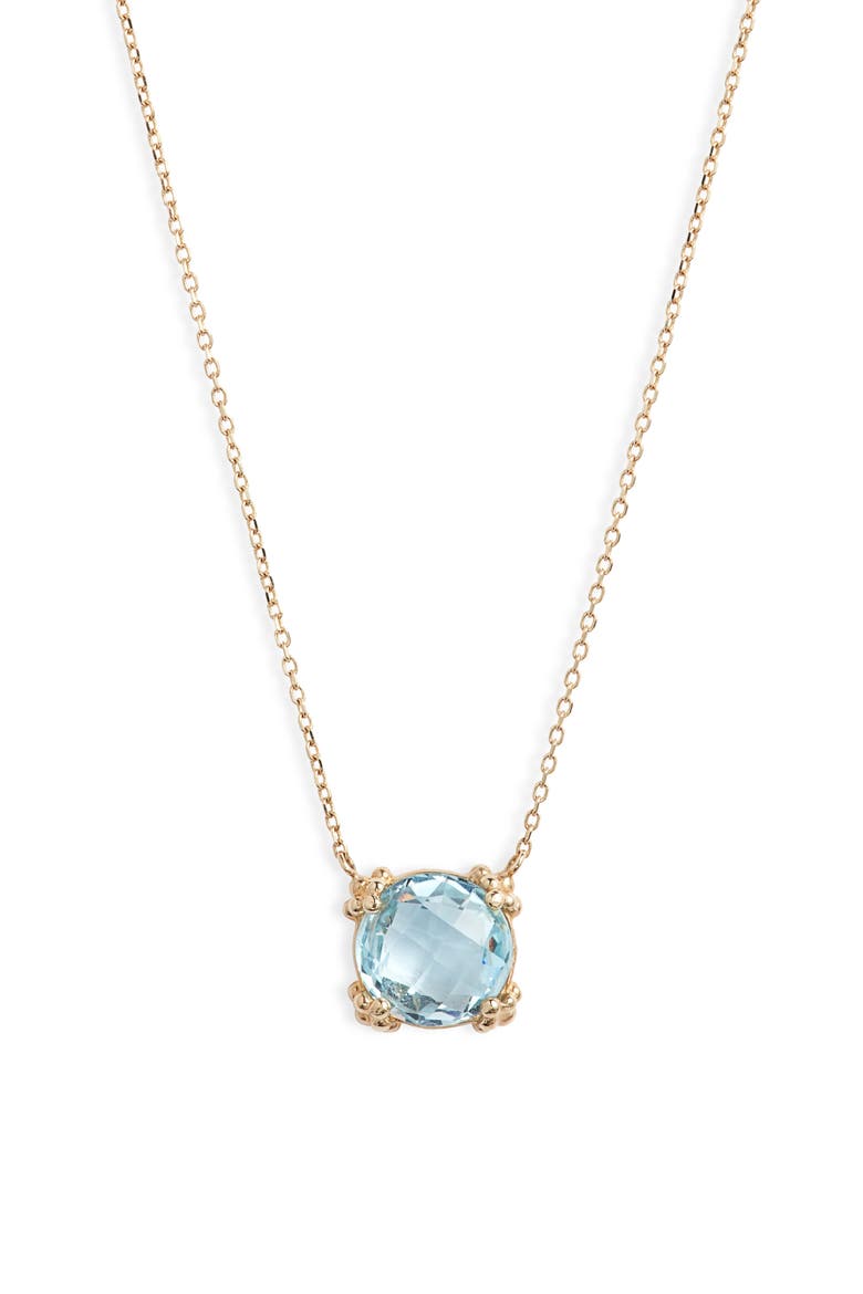 Dew Drop Cluster Pendant Necklace, Main, color, BLUE
