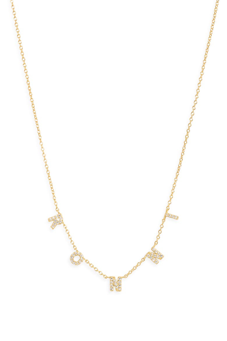 It's All in a Name Pav	 Initial Necklace, Main, color, GOLD/SILVER