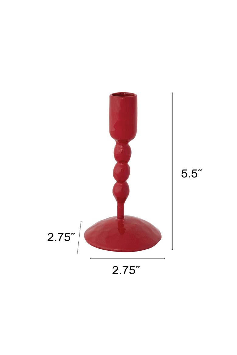 Enameled Cast Iron Taper Holder, Alternate, color, Red