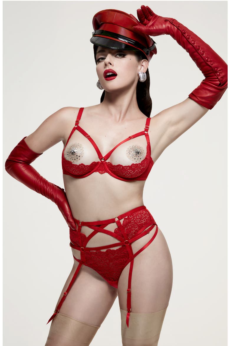 Mad XXX Suspender Belt, Alternate, color, FLAME