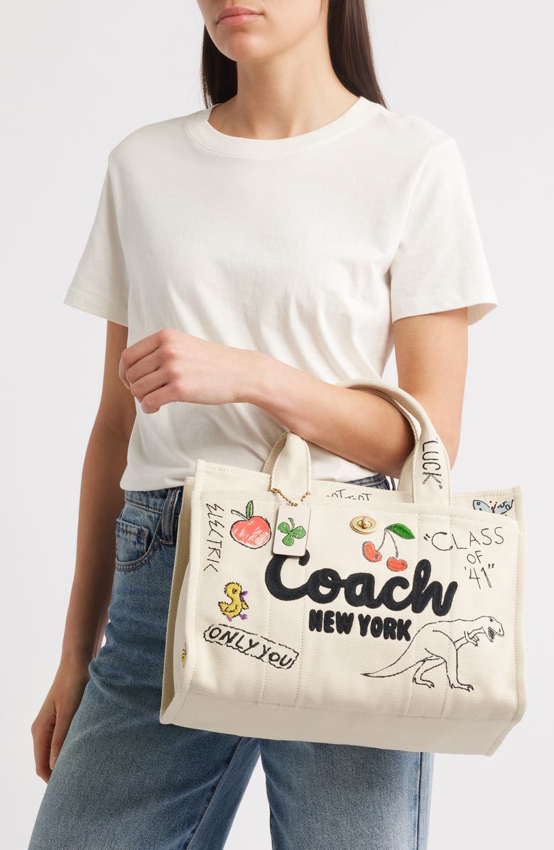COACH Sketch Print Cotton Canvas Cargo Tote, Alternate, color,