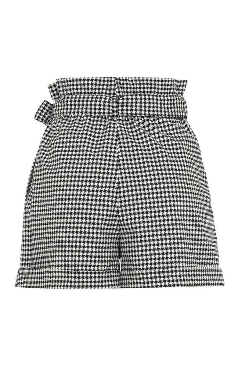 THEO The Label Erato Paper Bag Houndstooth Short, Alternate, color, 