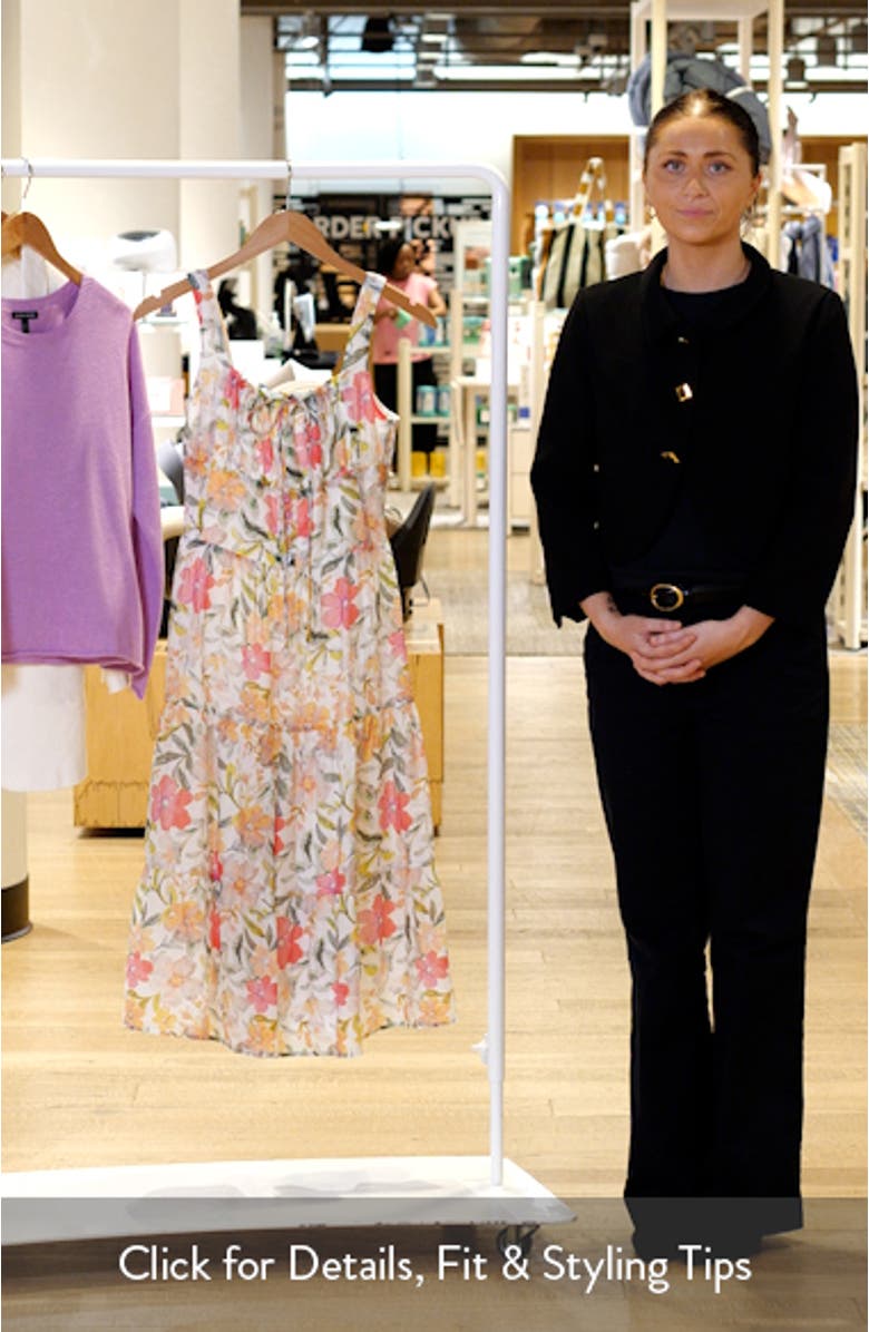 Kai Floral Print Sleeveless Midi Dress, sales video thumbnail
