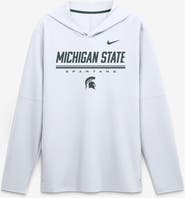 Nike Men's Nike White Michigan State Spartans 2026 Sideline Lightweight Long Sleeve Hooded Dri-FIT Top
