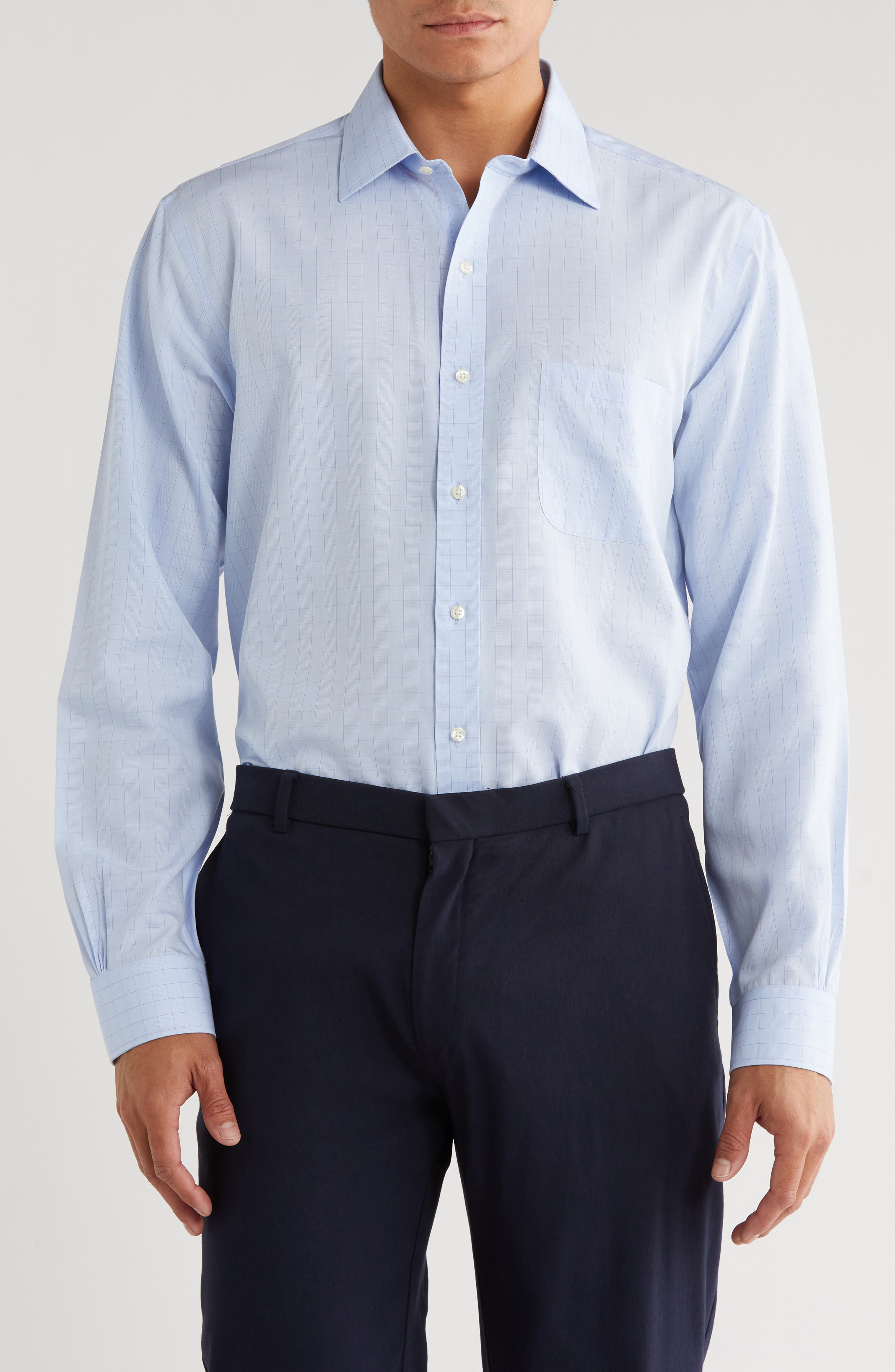 Brooks Brothers Regular Fit Grid Check Non-Iron Cotton Button-Down Shirt