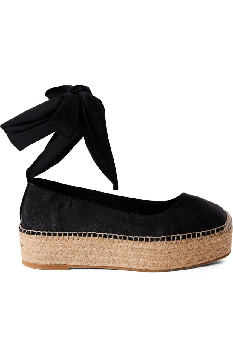 Free People Starboard Ankle Wrap Platform Espadrille, Alternate, color, Black