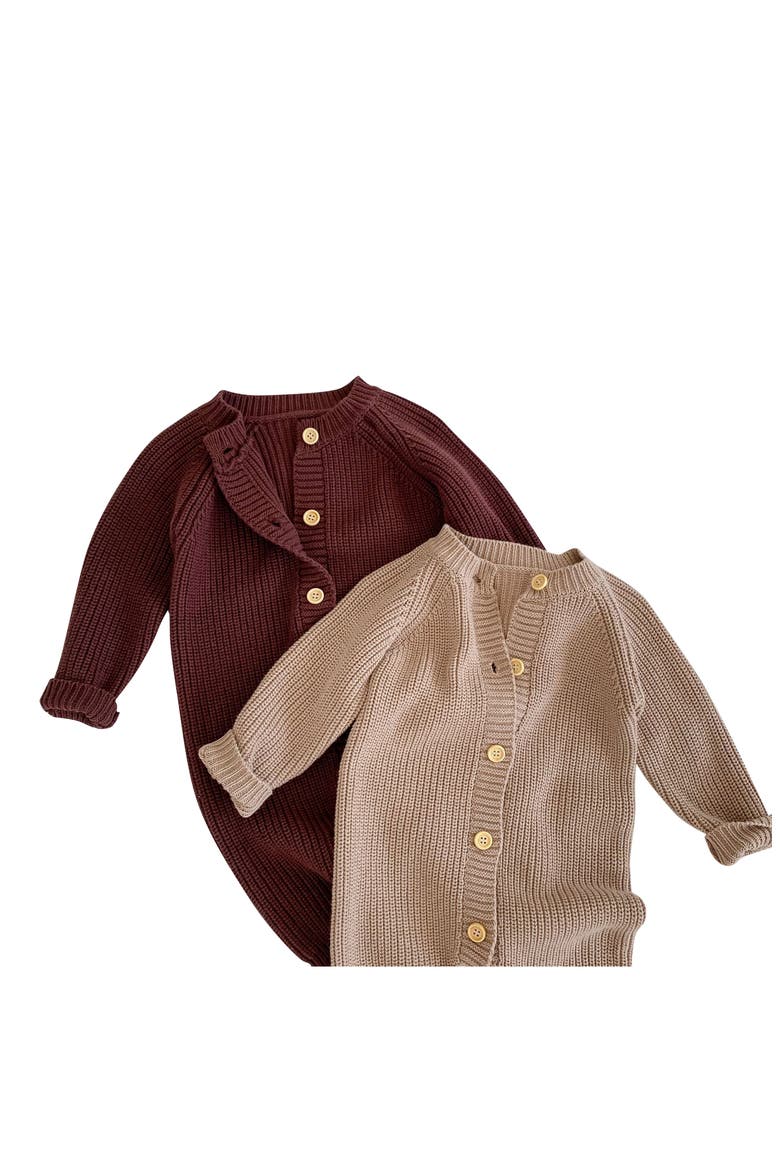 Dallas Knit Cotton Romper, Alternate, color, KHAKI