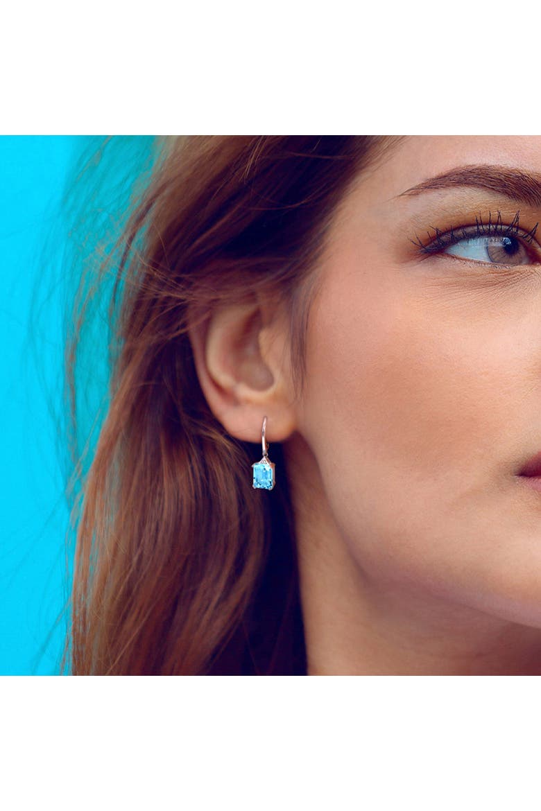 Gemstones Octagon Drop Earrings, Alternate, color, Blue Topaz