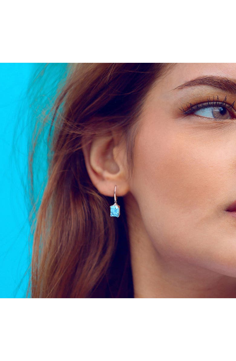 Julianna B. Gemstones Octagon Drop Earrings, Alternate, color, Blue Topaz