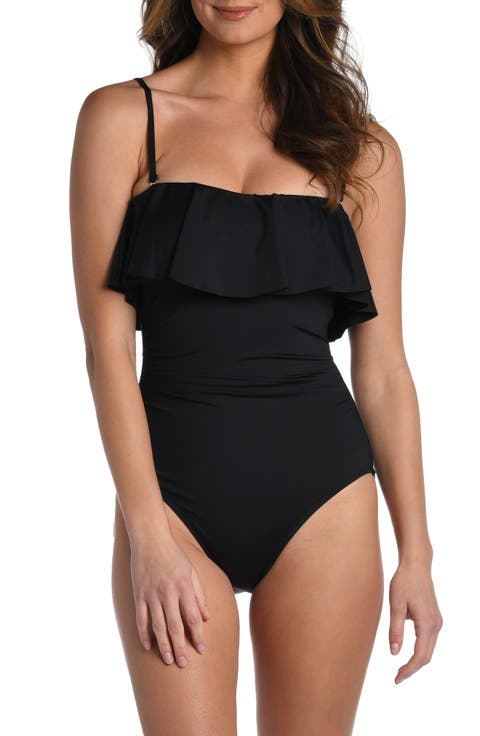 Ruffle Bandeau One-Piece Swimsuit