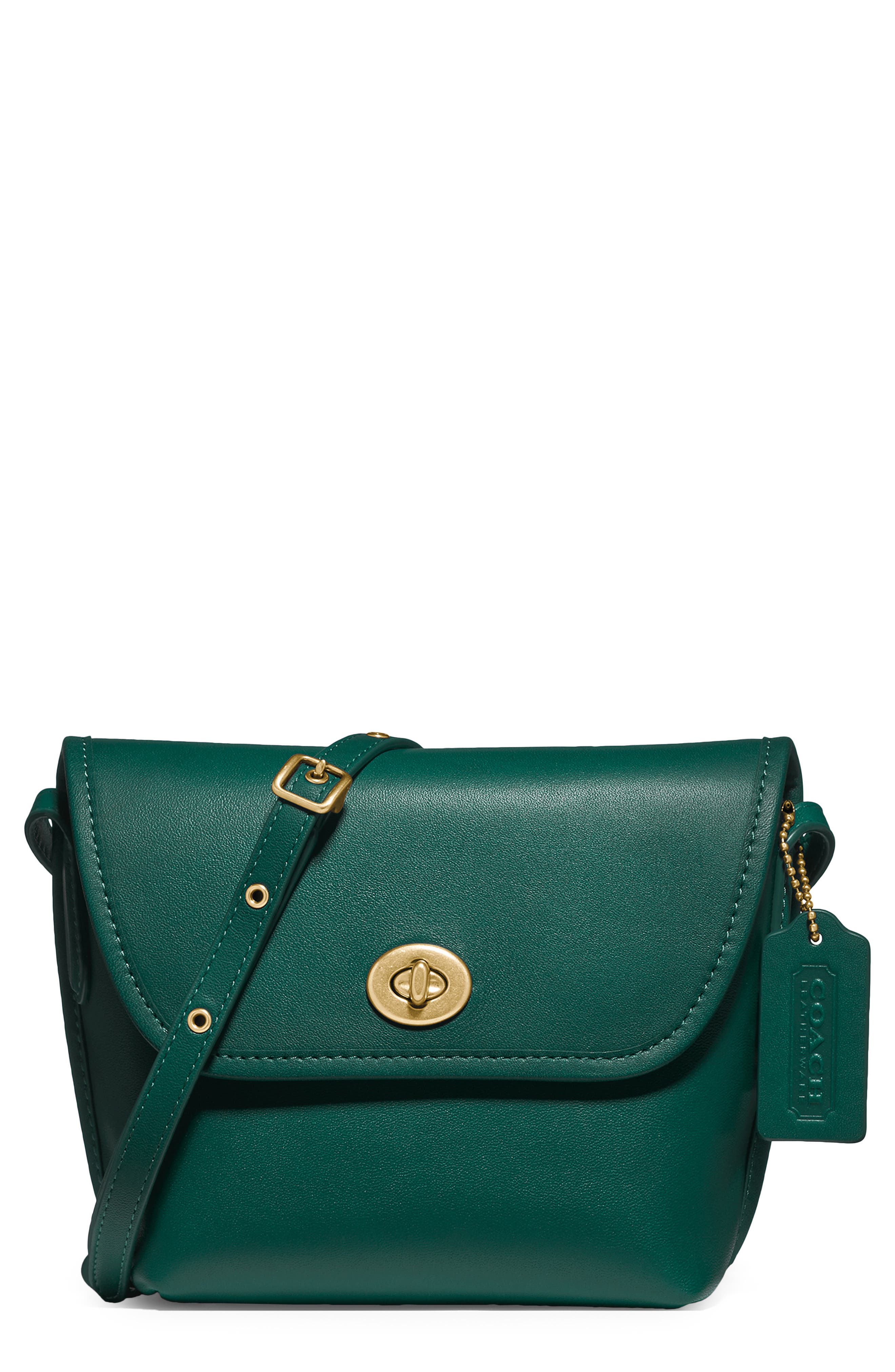 COACH Originals Leather Turnlock Pouch, Main, color, 